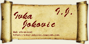 Ivka Joković vizit kartica